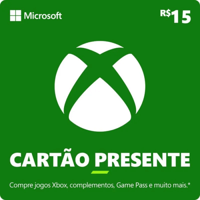 Gift Card Xbox 15 Reais – Código Digital